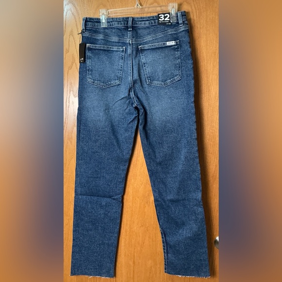 Joe's Jeans High Rise Straight Leg Raw Hem Indigo Worn Sz 32 New - Picture 3 of 7